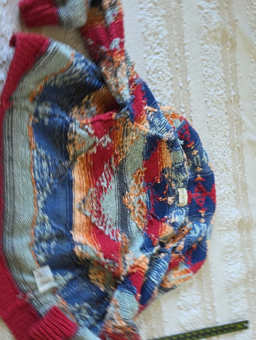 VTG Denim & Supply Ralph Lauren Navy and Red Southwestern Knit Cardigan S Petite - Picture 11 of 16
